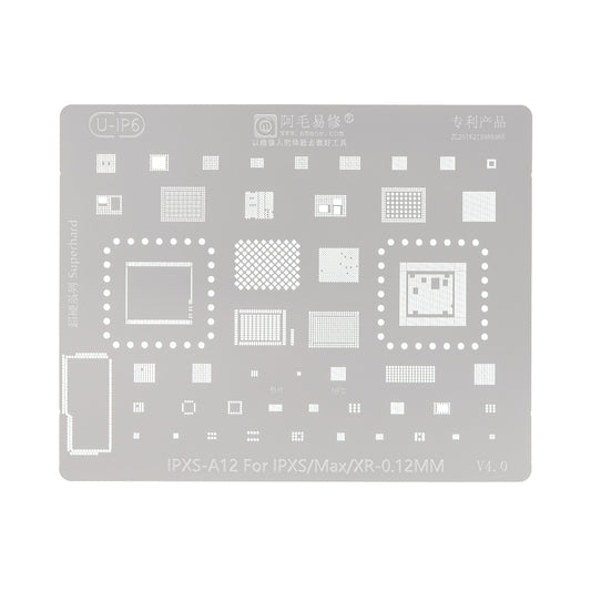 AMAOE BGA Reballing Stencil With CPU Position for iPhone XS / XS Max / XR- A12