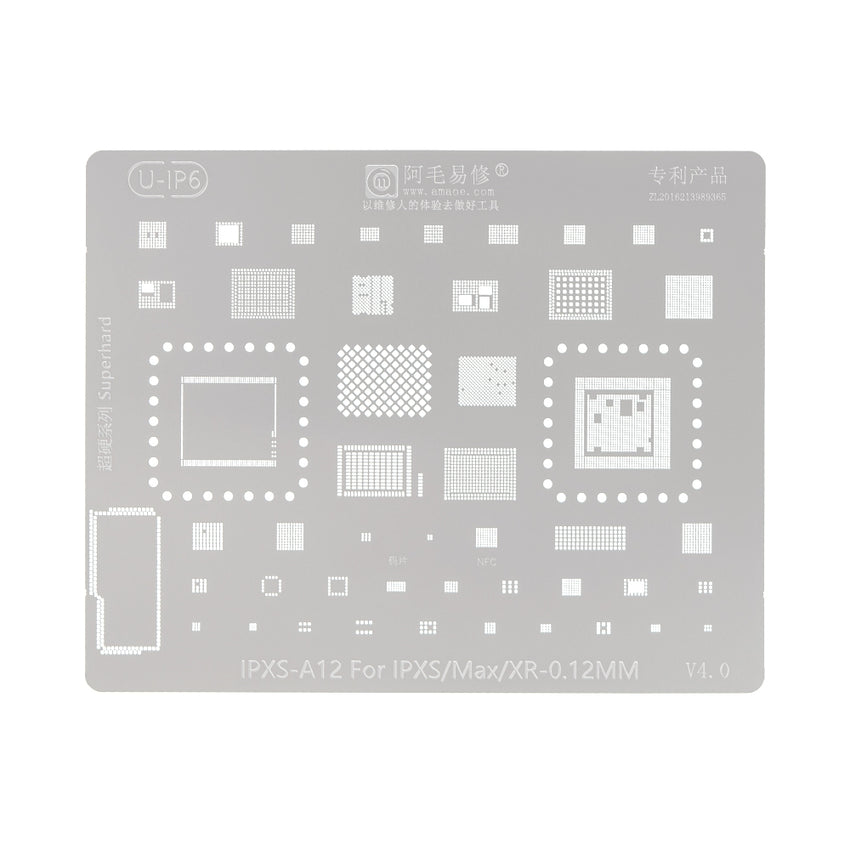 AMAOE BGA Reballing Stencil With CPU Position for iPhone XS / XS Max / XR- A12