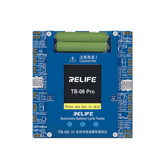 RELIFE TB-06 Pro Dual-Channel Fully Automatic Battery Cycle Tester for iPhone 11 to 16 Pro Max