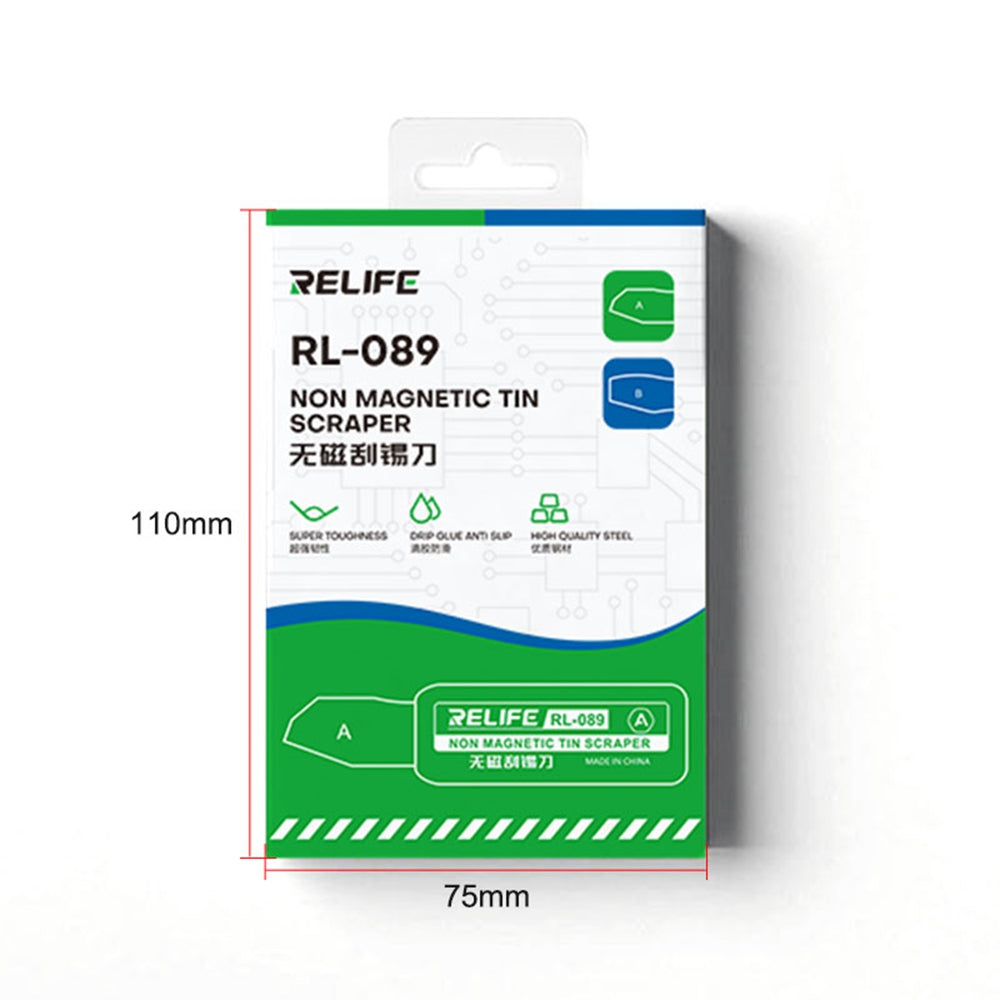 RELIFE RL-089 Multi-slope Non-magnetic Tin Scraper Set for Motherboard / CPU / IC