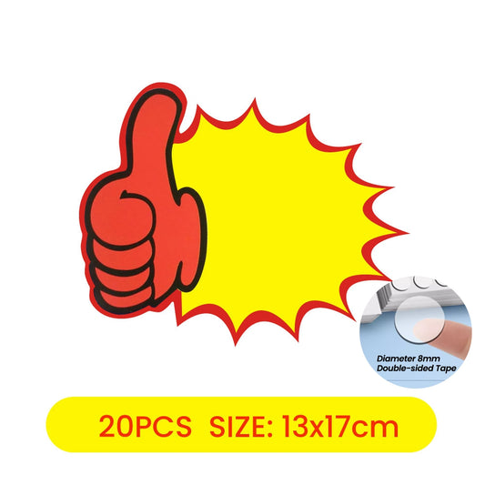 POP Price Tags (13-Red Thumb Blank) 13 x 17CM 20PCS/Pack