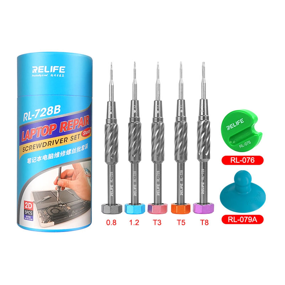 RELIFE RL-728B Magnetic-Absorbed Screwdriver Kit with Small Transparent Suction Cup for Notebook/Laptop Repair