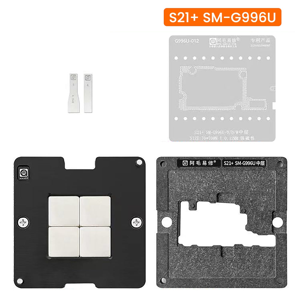 AMAOE Double-side Use Middle Frame Reballing Stencil Platform for Samsung Galaxy S21 Plus 5G G996