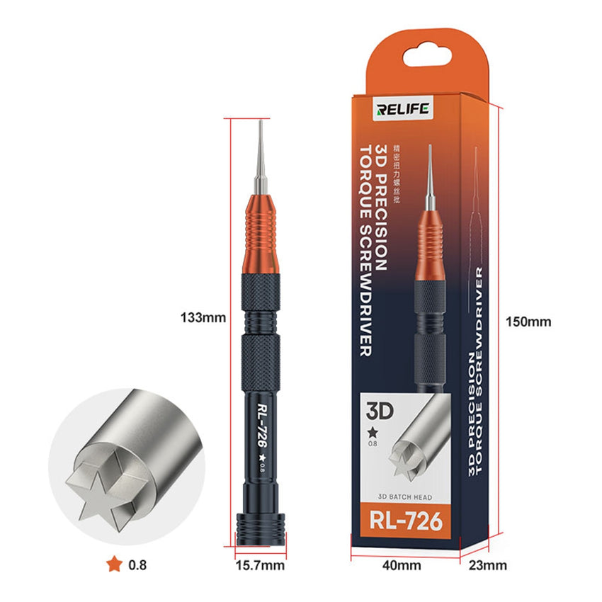 RELIFE RL-726 3D Precision Torque Screwdriver Five-Star Small Screws 0.8