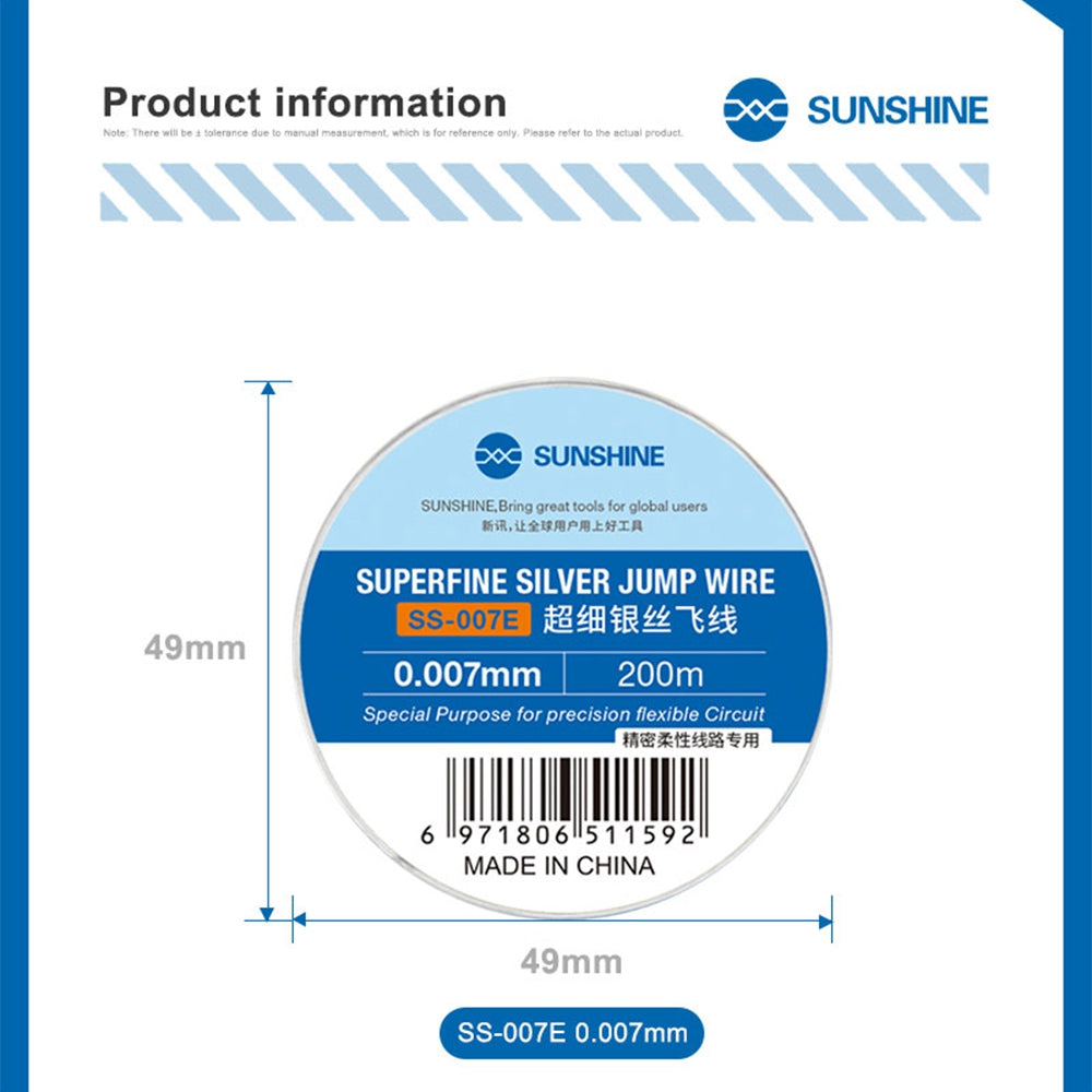 SUNSHINE SS-007E Superfine Silver Jump Wire