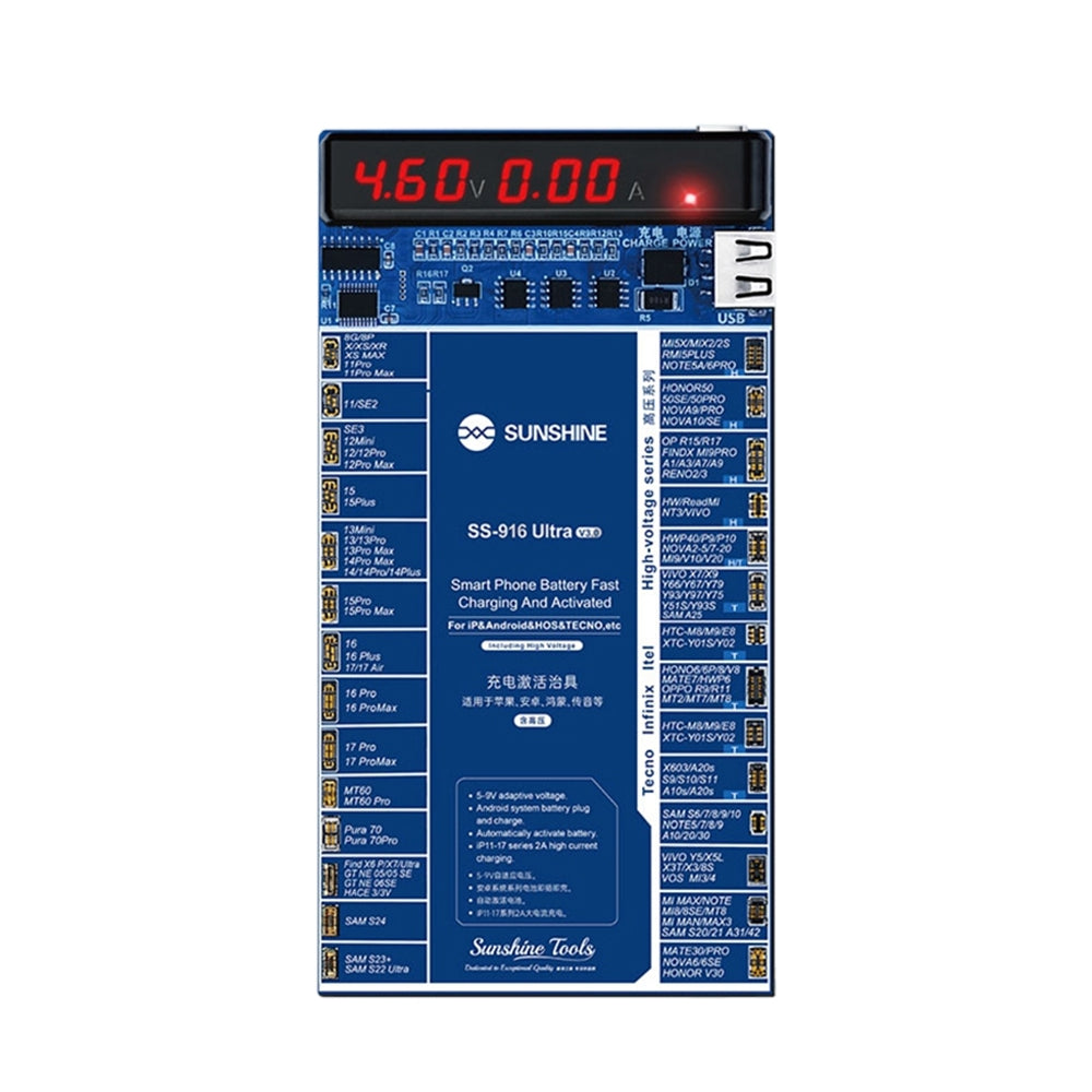 SUNSHINE SS-916 Ultra V3.0 Digital Display Charging Activation Board for iPhone 8 to 17Pro Max & Android