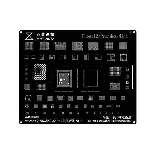 Qianli Mega-IDEA Black Stencils (IC & CPU) Compatible for iPhone 12 mini / 12 / 12 Pro / 12 Pro Max