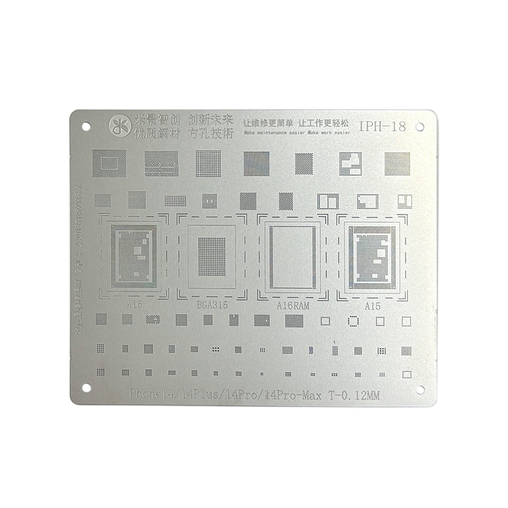 MiJing High Precision BGA Reballing Stencil for iPhone 14 Series