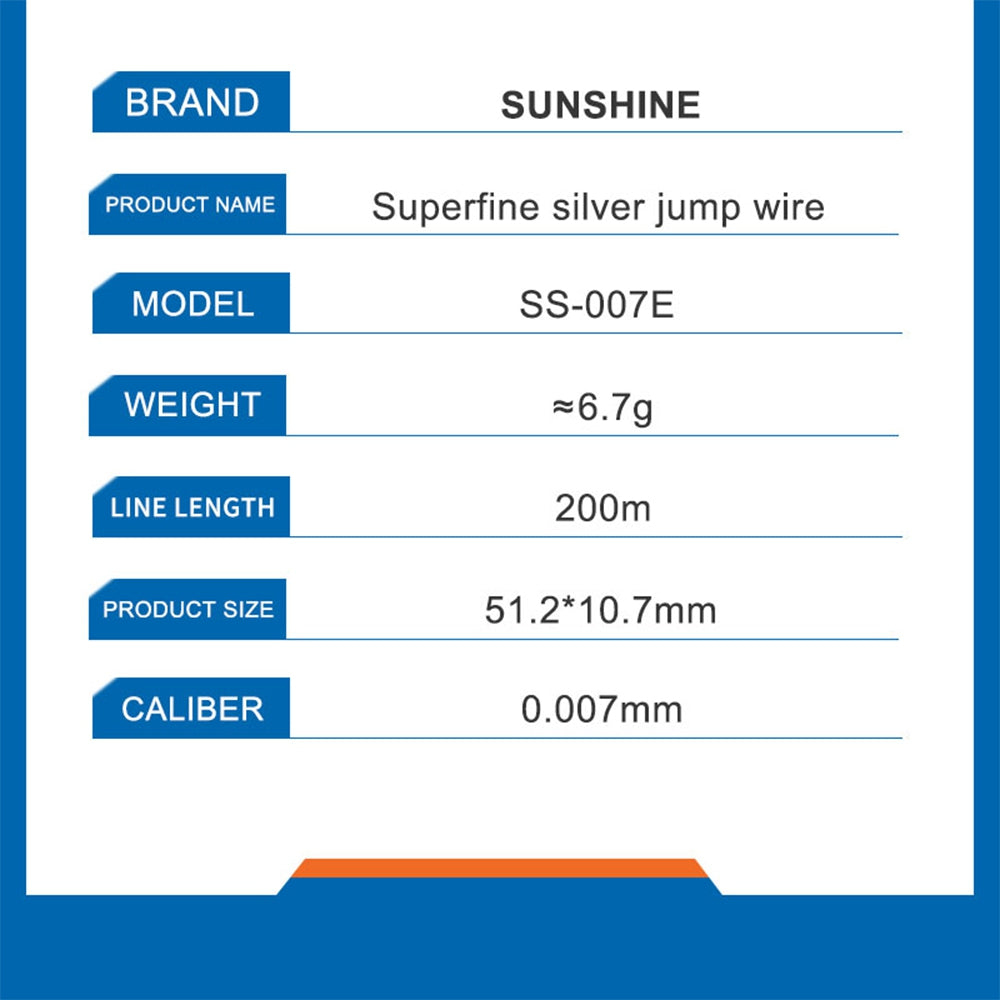 SUNSHINE SS-007E Superfine Silver Jump Wire