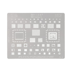 AMAOE BGA Reballing Stencil With CPU Position for iPhone 12 / 12 mini / 12 Pro / 12 Pro Max-A14