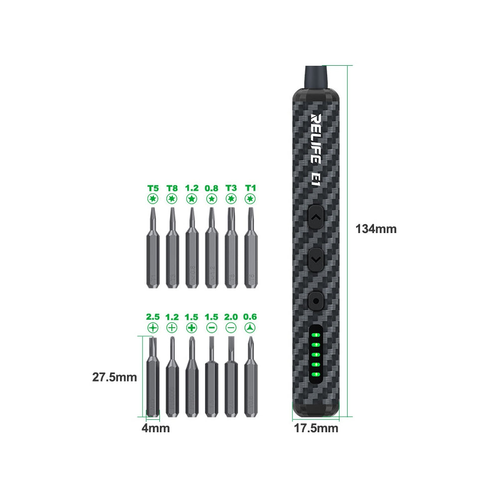 RELIFE E1 Carbon Fiber Electric Screwdriver Set