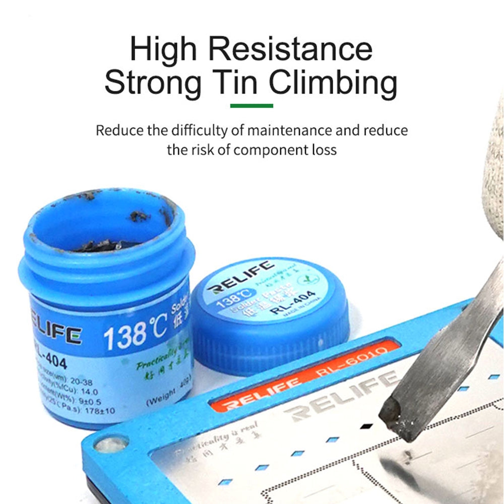 RELIFE RL-404 138℃ Low Temperature Solder Paste
