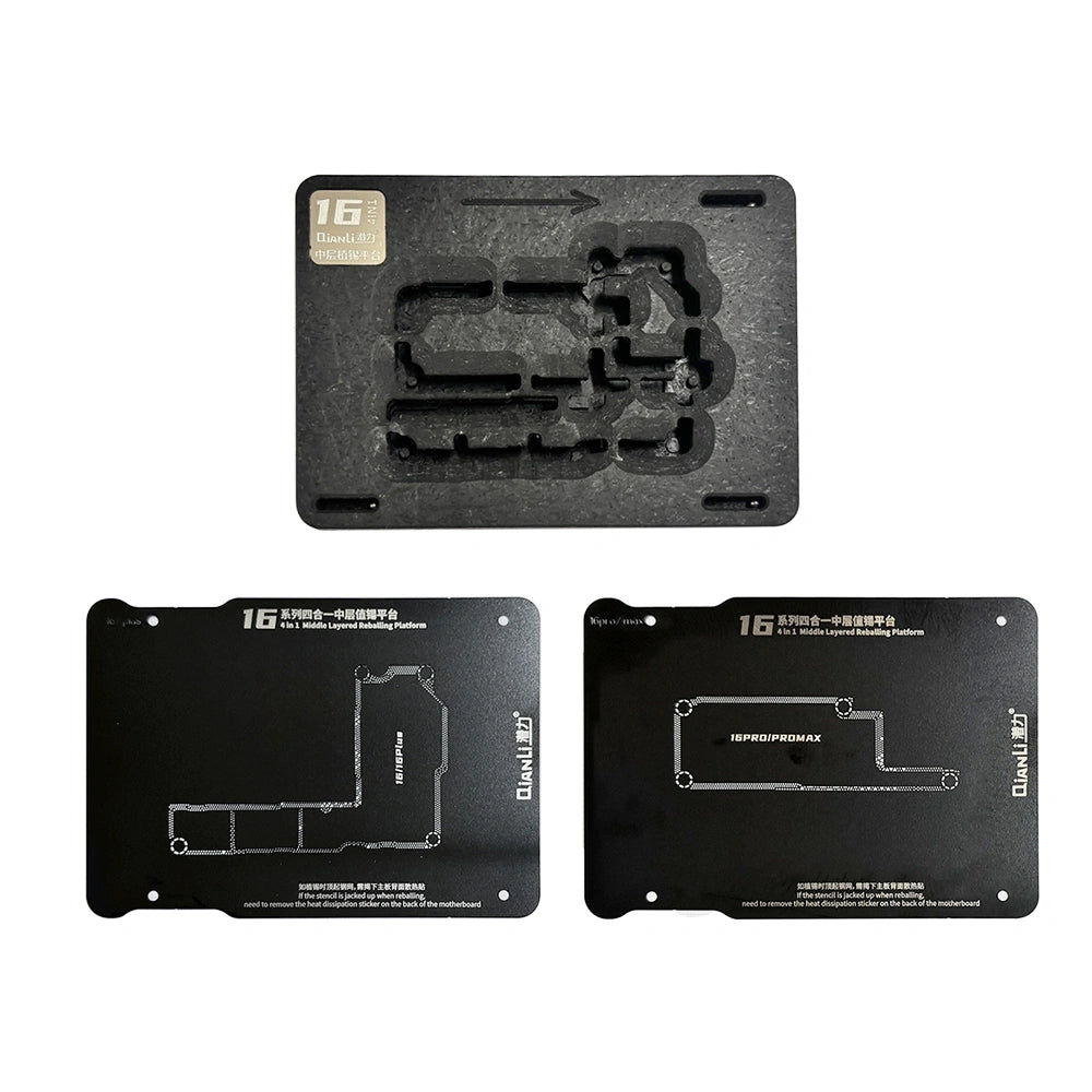 QianLi (4in1) Middle Frame Reballing Platform for iPhone 16 / 16 Plus / 16 Pro / 16 Pro Max