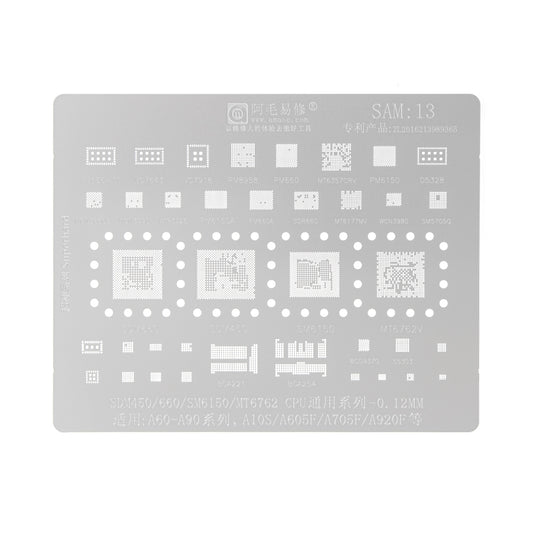 AMAOE BGA Reballing Stencil With CPU Position SAM13 for Samsung Galaxy A60-A90 Series etc