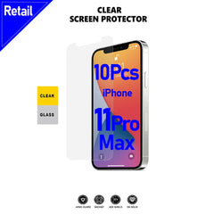 iPhone 11 Pro Max Tempered Glass Clear x 10pcs [Retail]