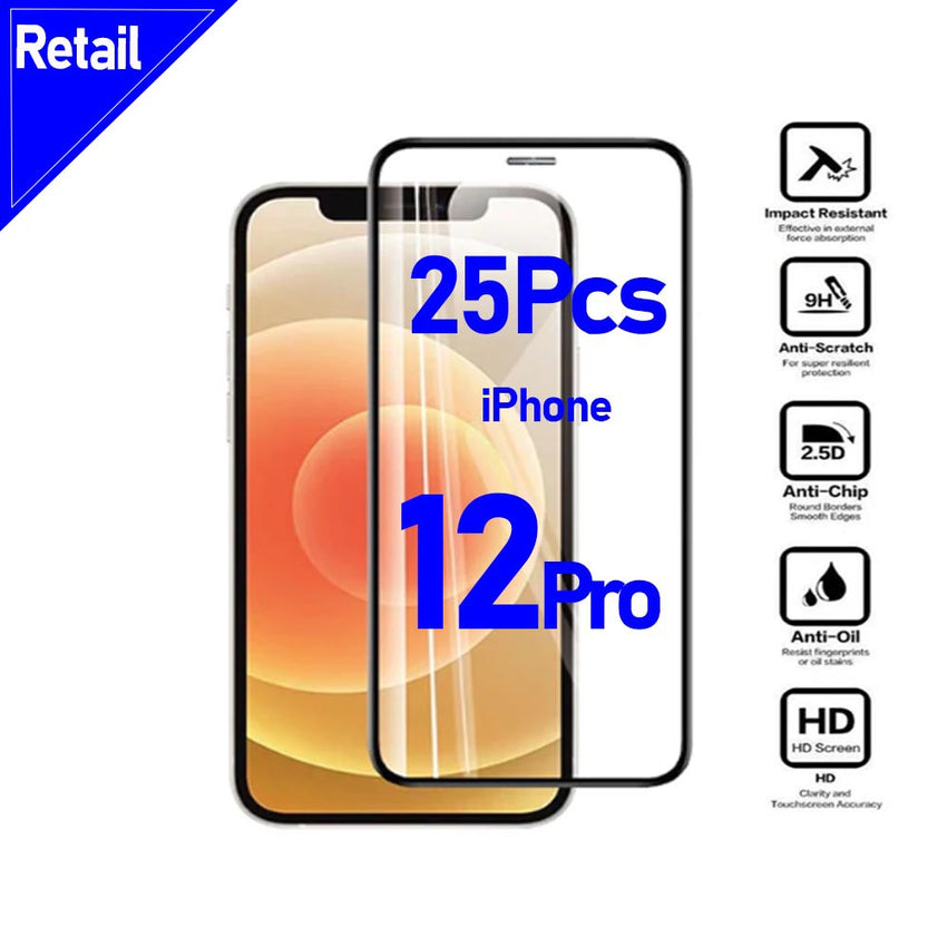 iPhone 12 Pro Tempered Glass 9D x 10pcs [Retail]