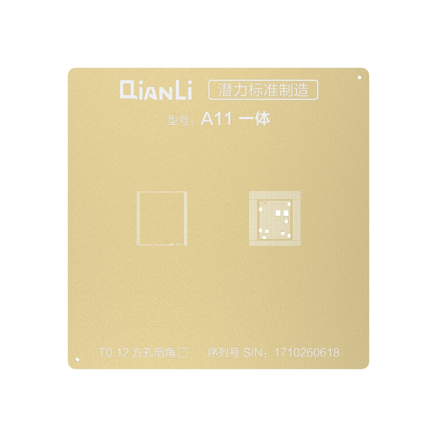 Qianli Japan Laser Tech CPU BGA Reballing Gold Stencil For A8/A9/A10/A11/A12