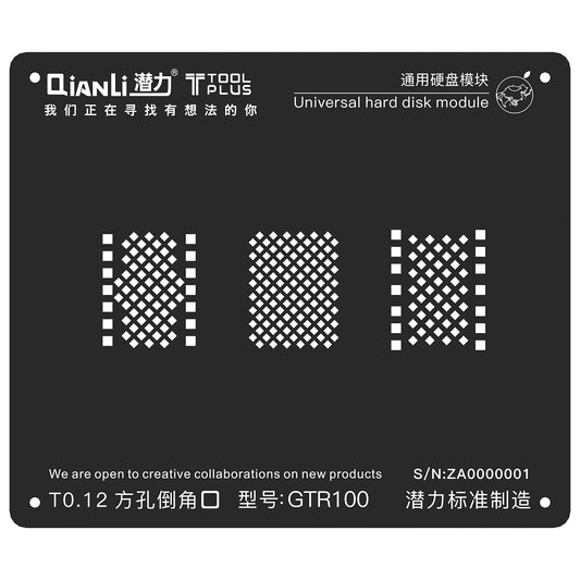 Qianli Toolplus Universal Hard Disk Model GTR100 BGA Reballing Iblack Black Stencil For 6/6S/7/8