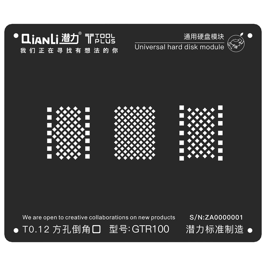 Qianli Toolplus Universal Hard Disk Model GTR100 BGA Reballing Iblack Black Stencil For 6/6S/7/8