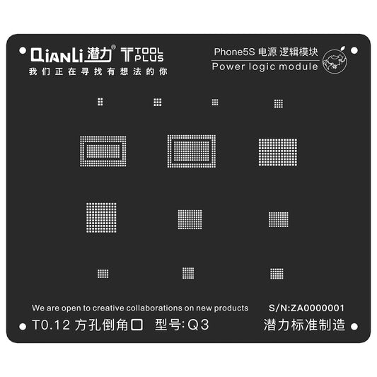 Qianli Toolplus iPhone Power Logic Module BGA Reballing Iblack Black Stencil