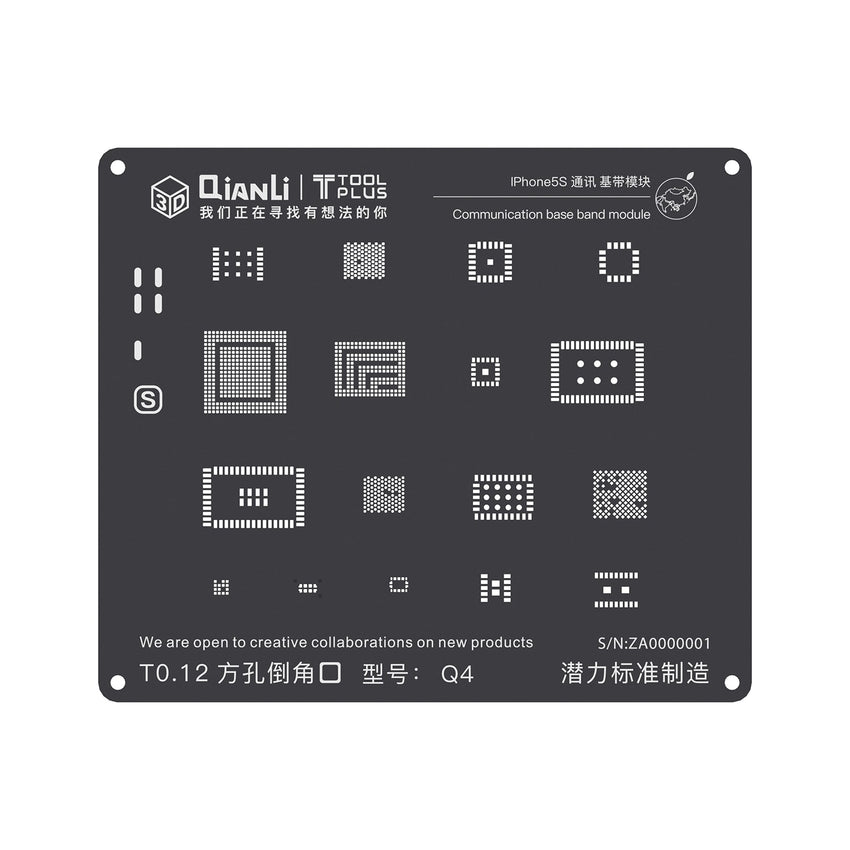 Qianli Toolplus 3D Iblack Communication Base Band BGA Reballing Black Stencil