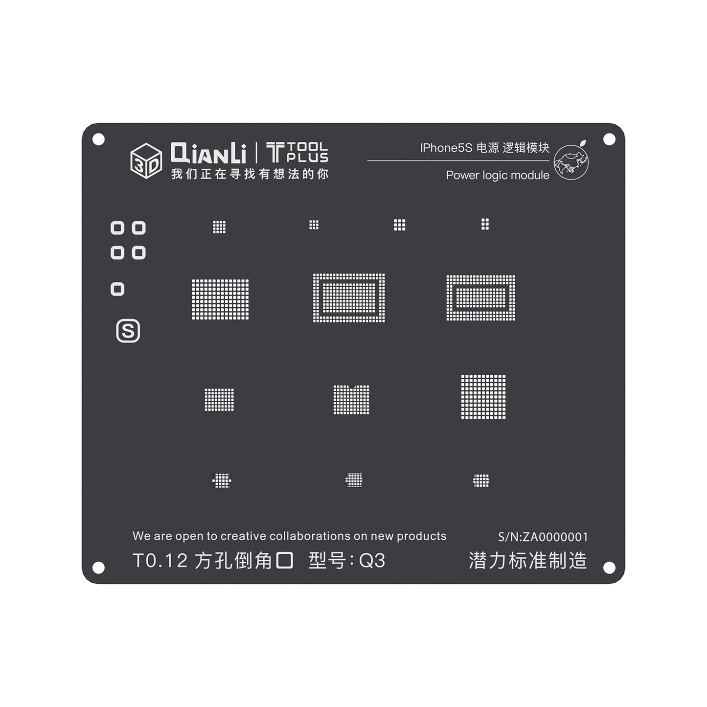 Qianli Toolplus 3D Iblack iPhone Power Logic Module BGA Reballing Black Stencil