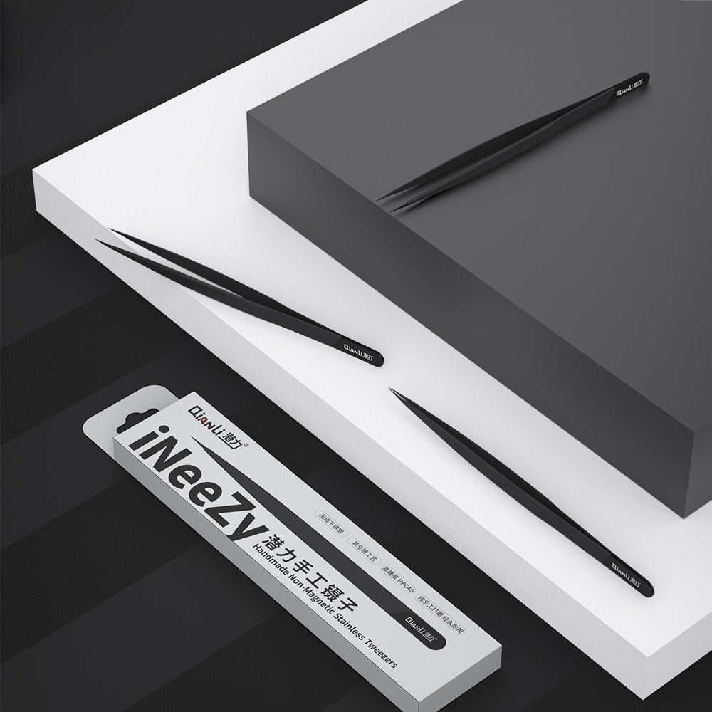 Qianli Toolplus Ineezy Handmade Polished Non-Magnetic Stainless Tweezer