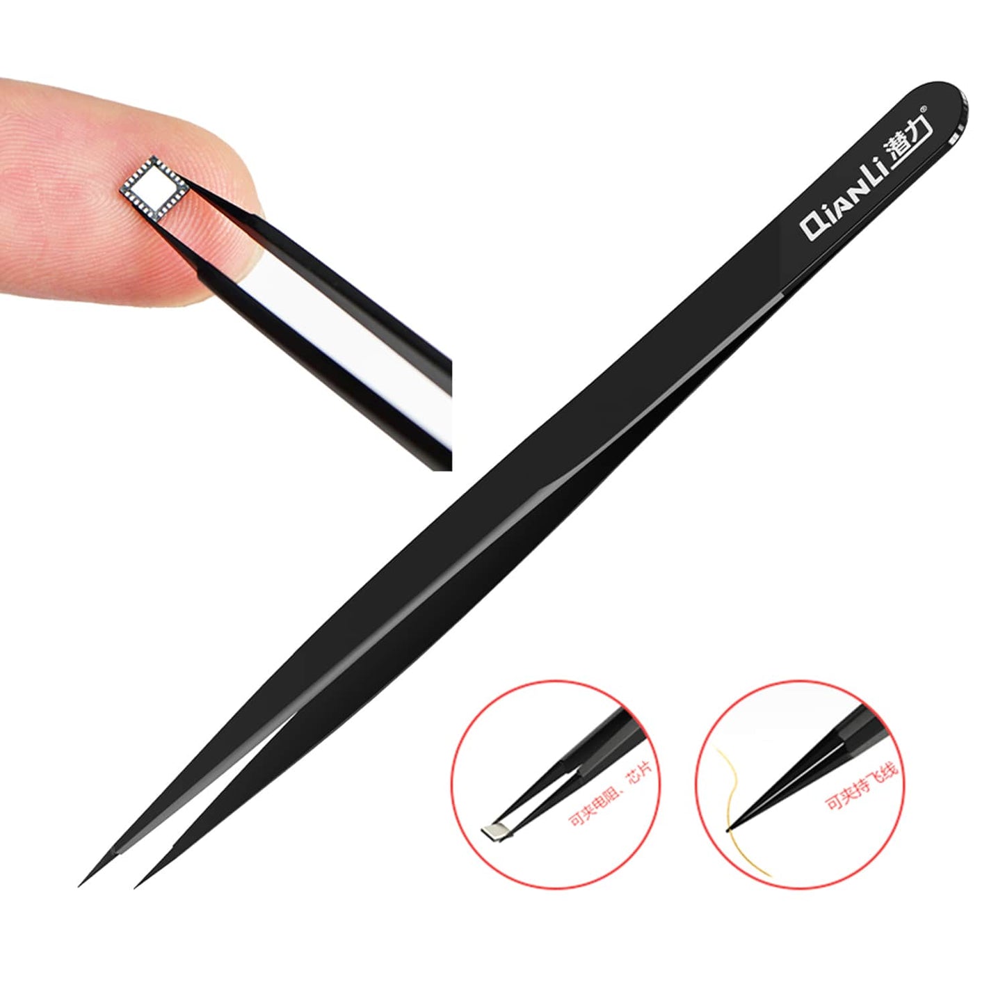 Qianli Toolplus Ineezy Handmade Polished Non-Magnetic Stainless Tweezer