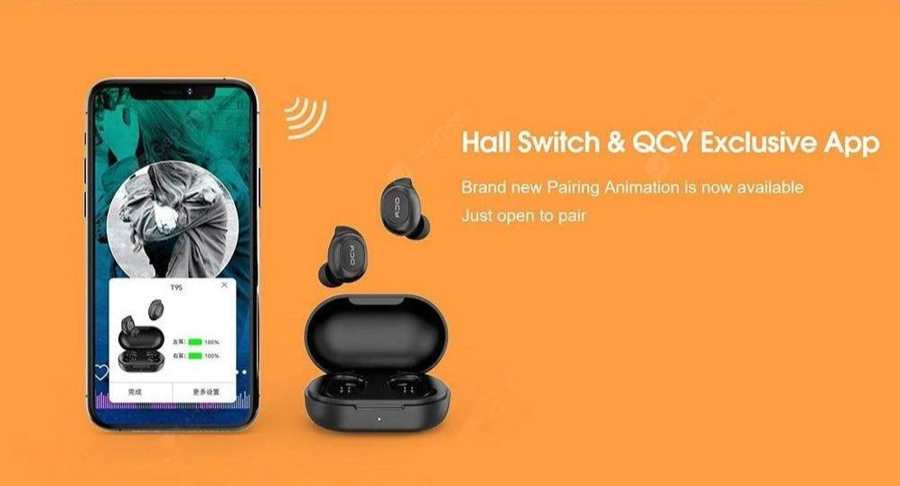 QCY TWS 5.0 Bluetooth Headphones Dual Microphones T1C