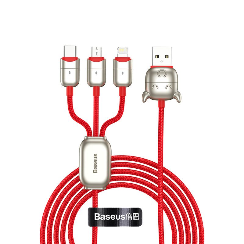 Baseus Year of the Ox One-for-three Data Cable USB to M+L+C 3.5A 1.2M