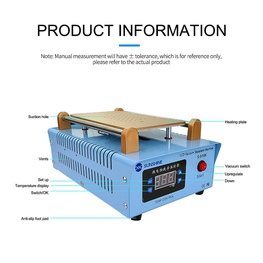 SUNSHINE S-918K Heating Plate Vacuum LCD Repair Separator Machine