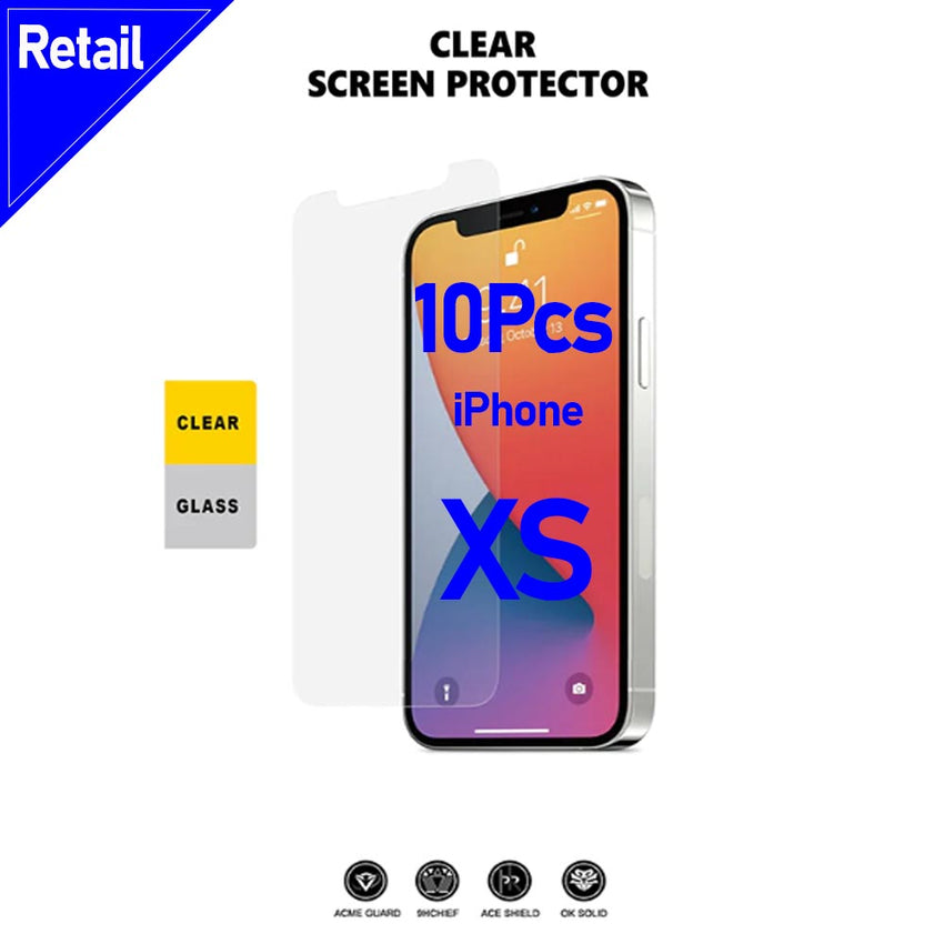iPhone XS Tempered Glass Clear x 10pcs [Retail]