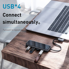 Baseus Multi-functional HUB (Type-C to 4 x USB3.0 + PD)-Gray