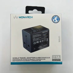 Monarch Universal Travel Adapter And USB Charger 2.1A